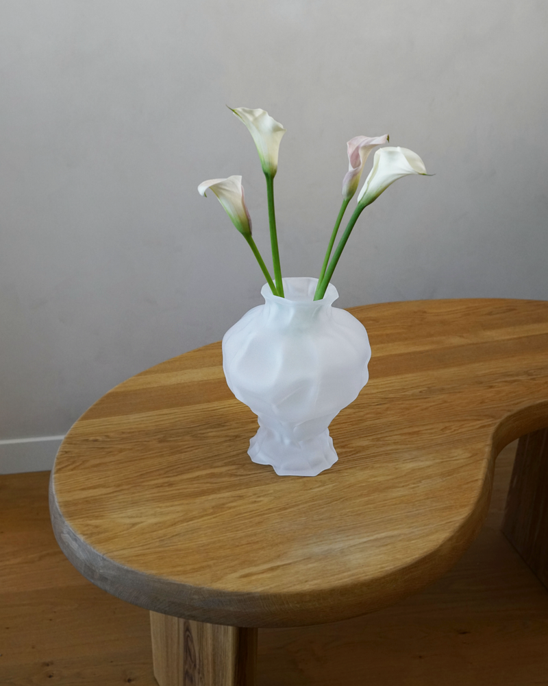 Ammonit Vase - White Frosted