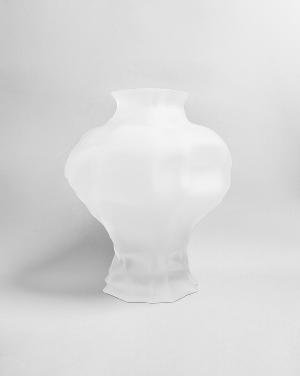 Ammonit Vase - White Frosted