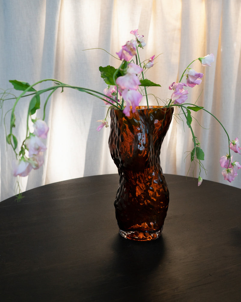 Ostrea Rock Glass Vase - Rust