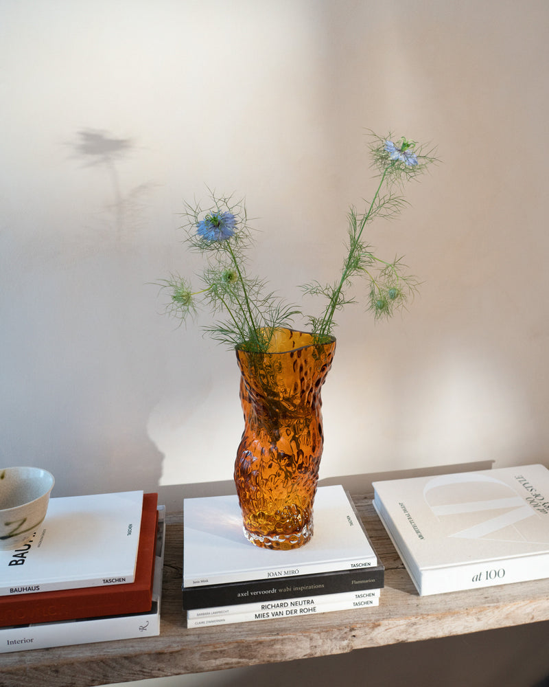 Ostrea Rock Glass Vase - Amber